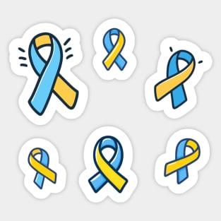 Cute Cushing Disease Syndrome Awareness Ribbon Sticker Set 1 Sticker
